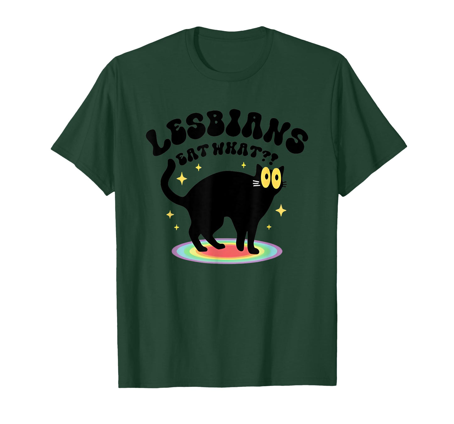 Black Cat Lesbians Eat What Men Women T-Shirt