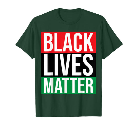 Black Lives Matter Shirt BLM with Pan-African Flag Colors T-Shirt