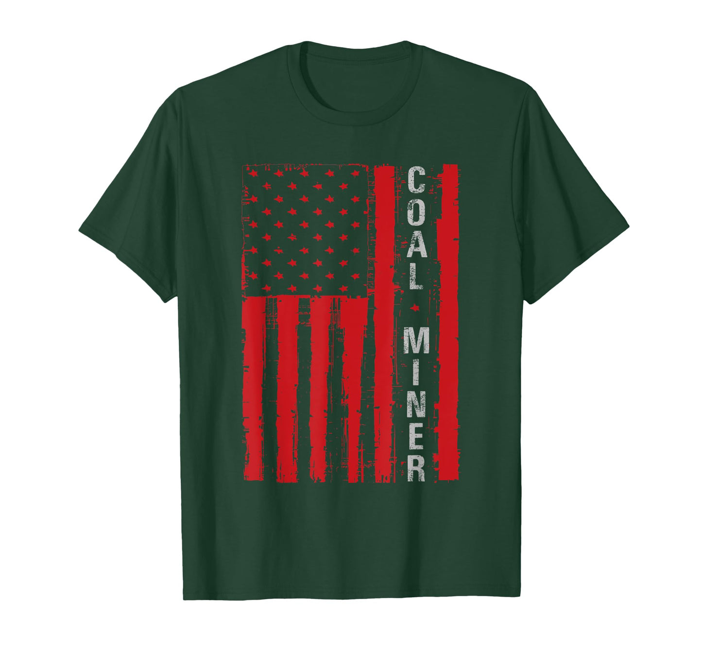 Distressed American Flag Coal Miner Mining Proud Men Gifts T-Shirt
