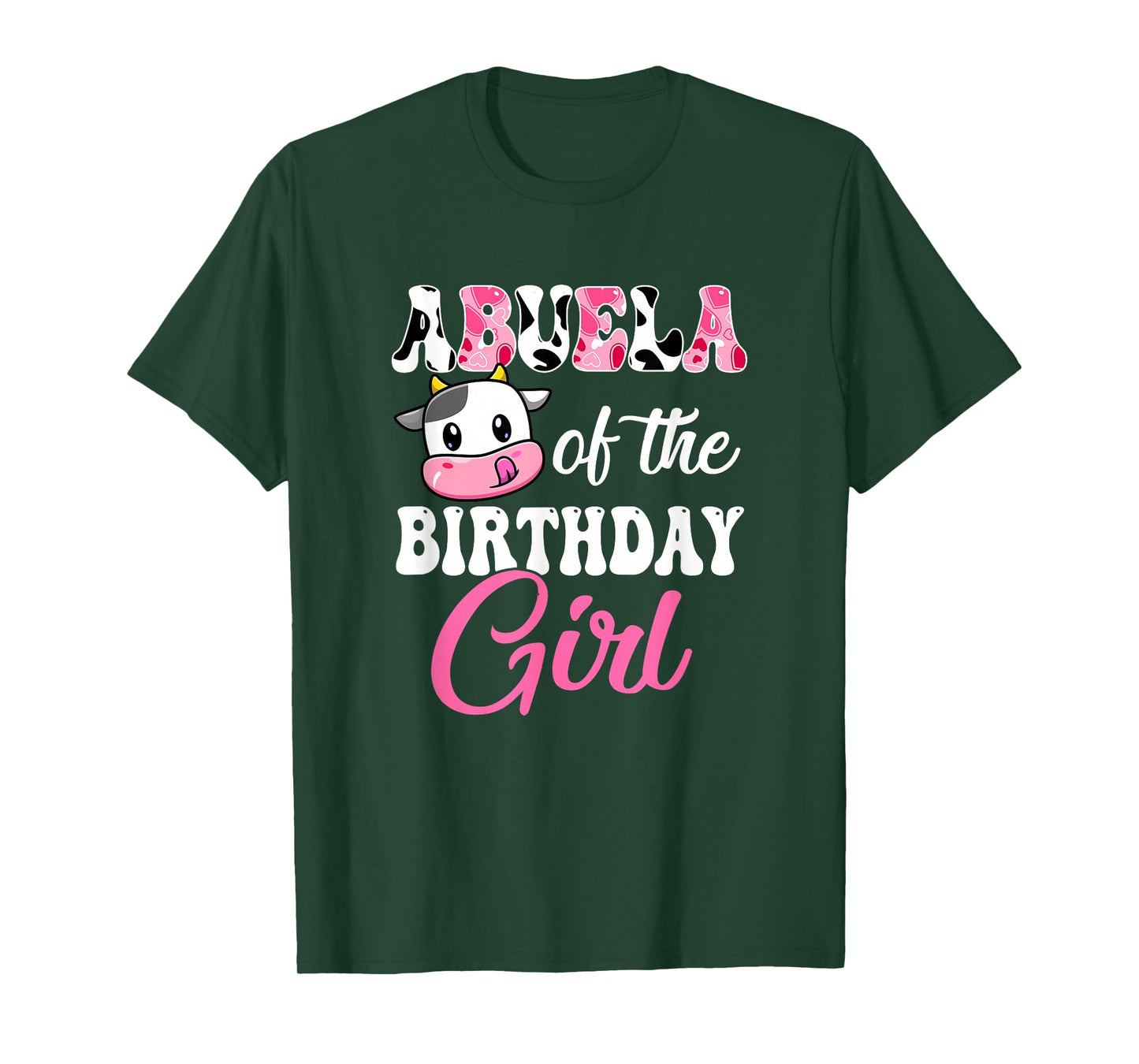 Abuela Of The Birthday Girl Farm Cow 1St Birthday Girl T-Shirt