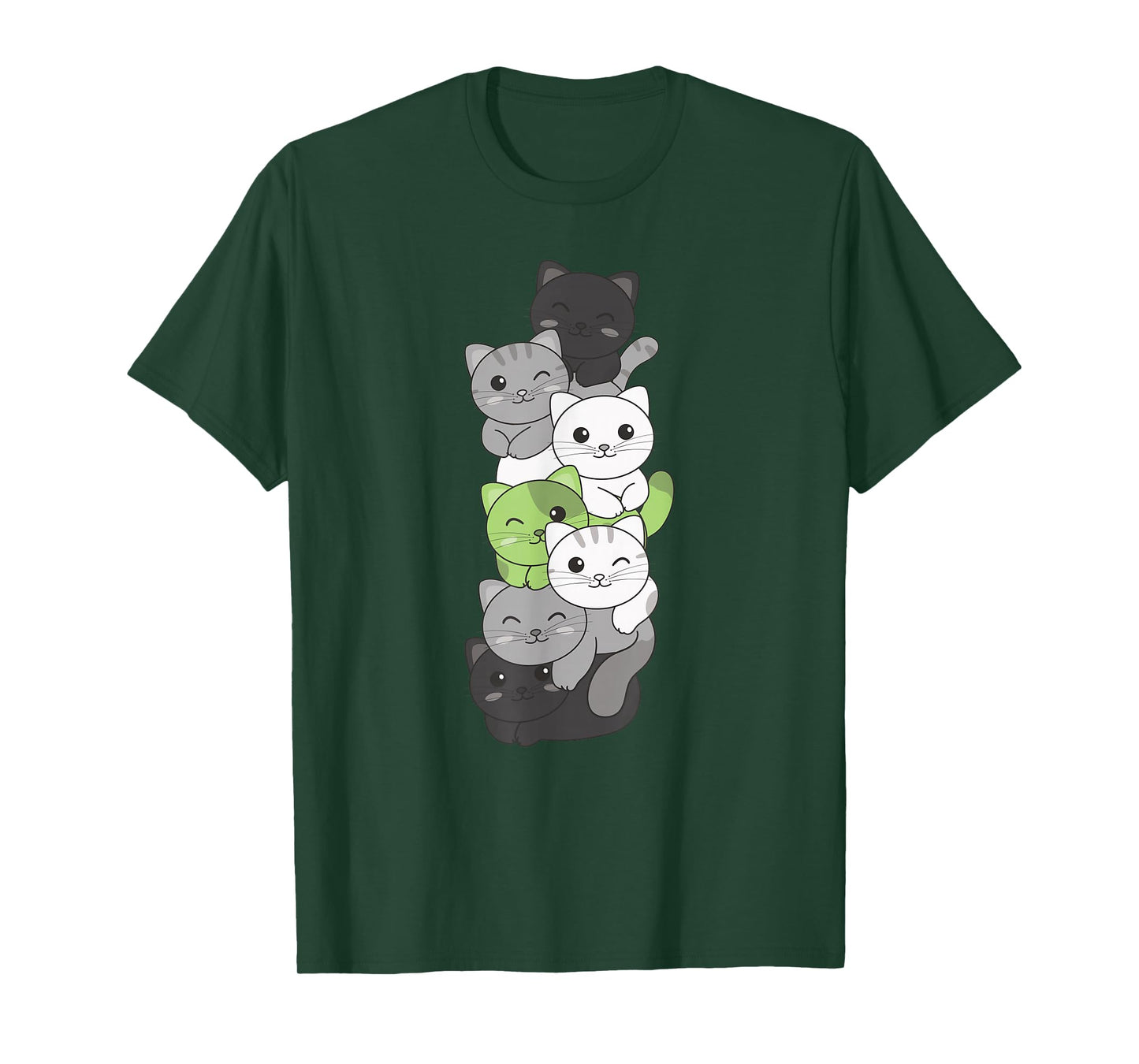 Agender Flag Non Binary Pride LGBTQ Cats Cute Agender cat T-Shirt for Men Women