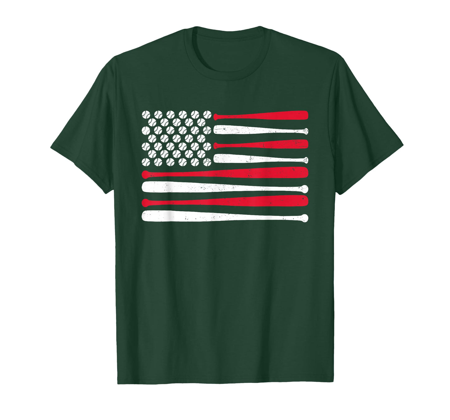 American Flag Baseball USA Vintage Baseball Sport Fan T-Shirt