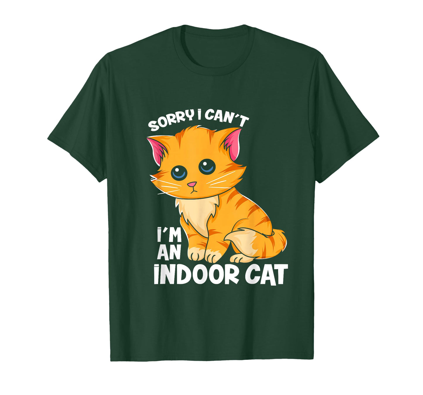 Sorry I Can't I'm An Indoor Cat - Funny Cat Owner Introvert T-Shirt