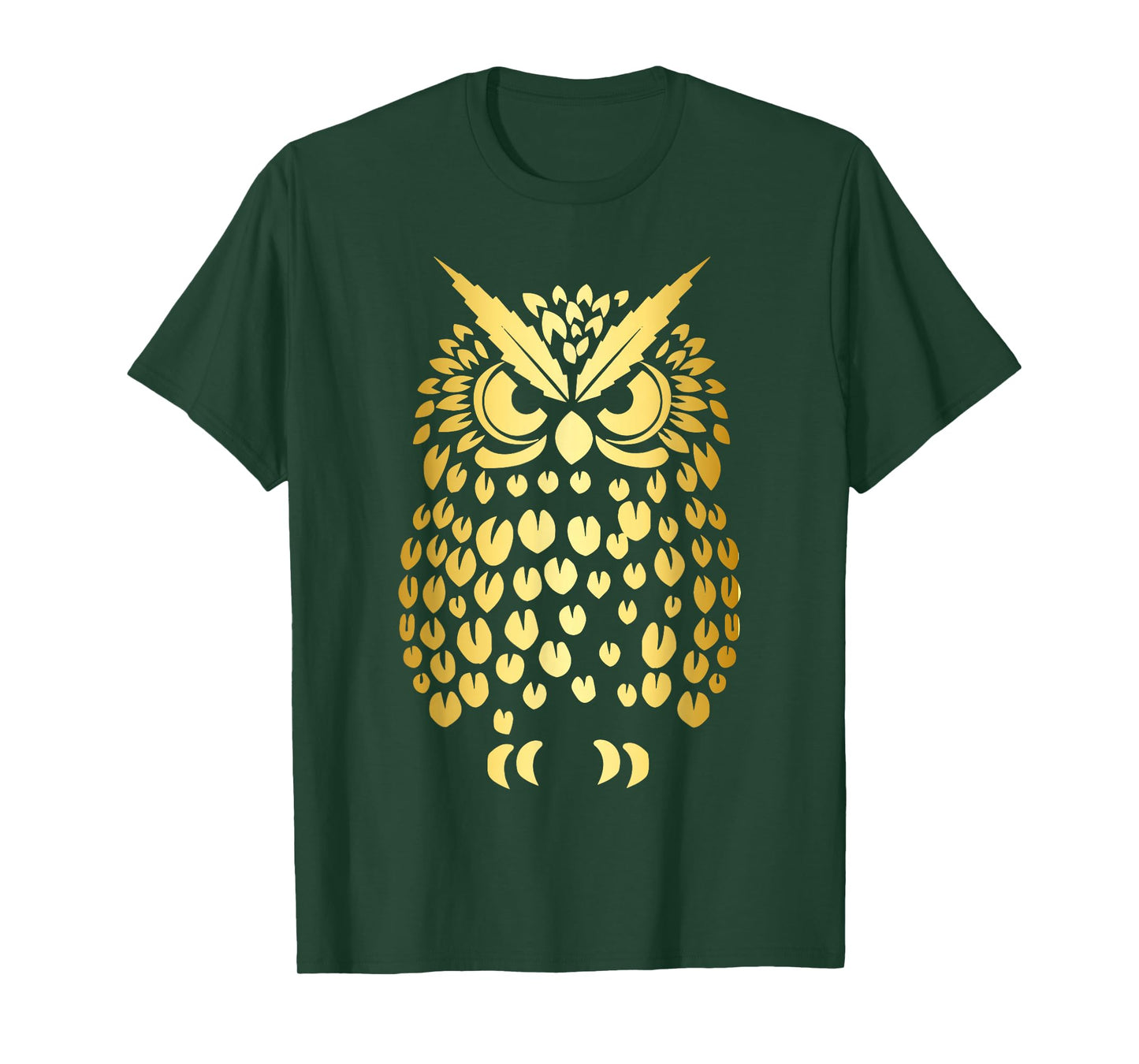 Cute Gold Owl Forest Animal Nature Art Graphic Men Women Kid T-Shirt