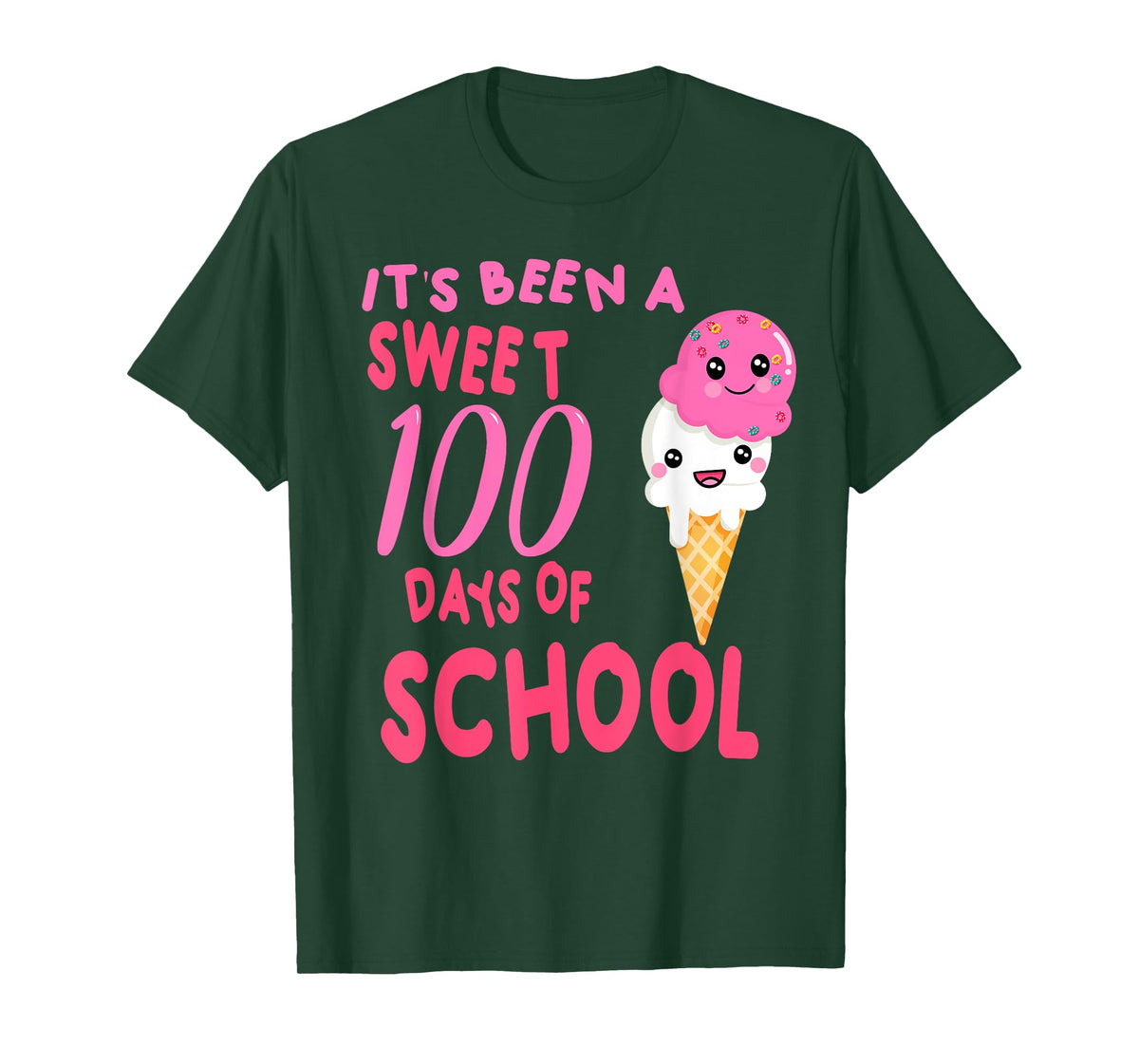 Ice Cream Cone 100 Days Of School Teacher T-Shirt