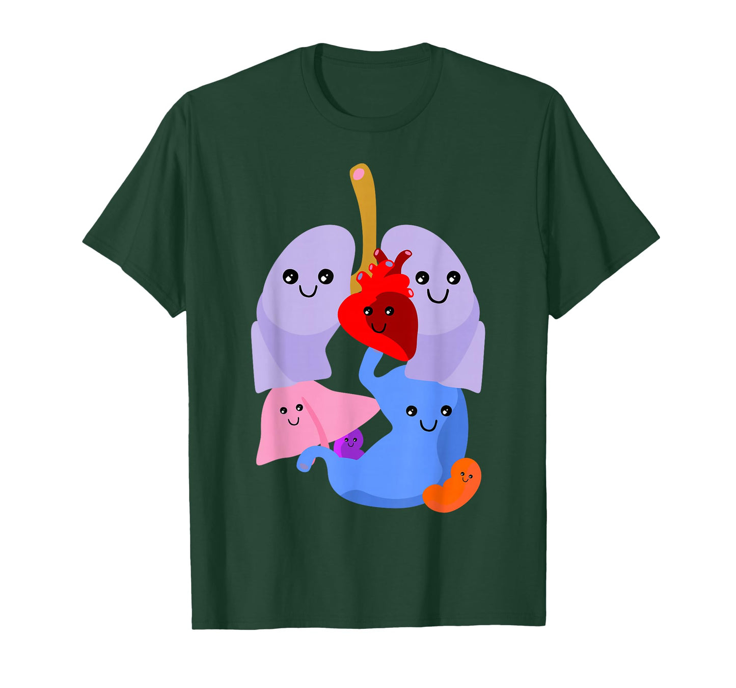 Anatomy Physiology Heart Lungs Vital Organs Illustration T-Shirt