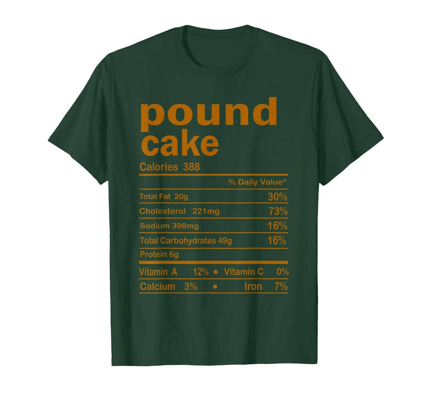 Pound Cake Nutritional Facts Thanksgiving Family Matching T-Shirt