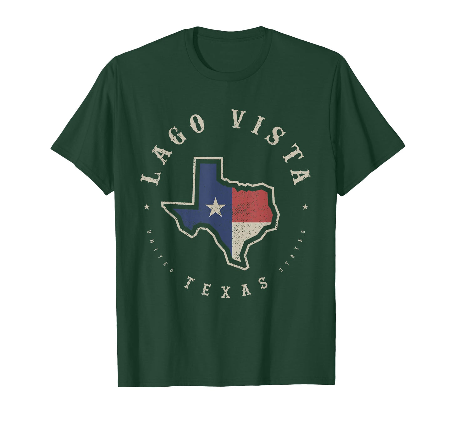 Vintage Lago Vista Texas State Flag Map Souvenir Gift T-Shirt