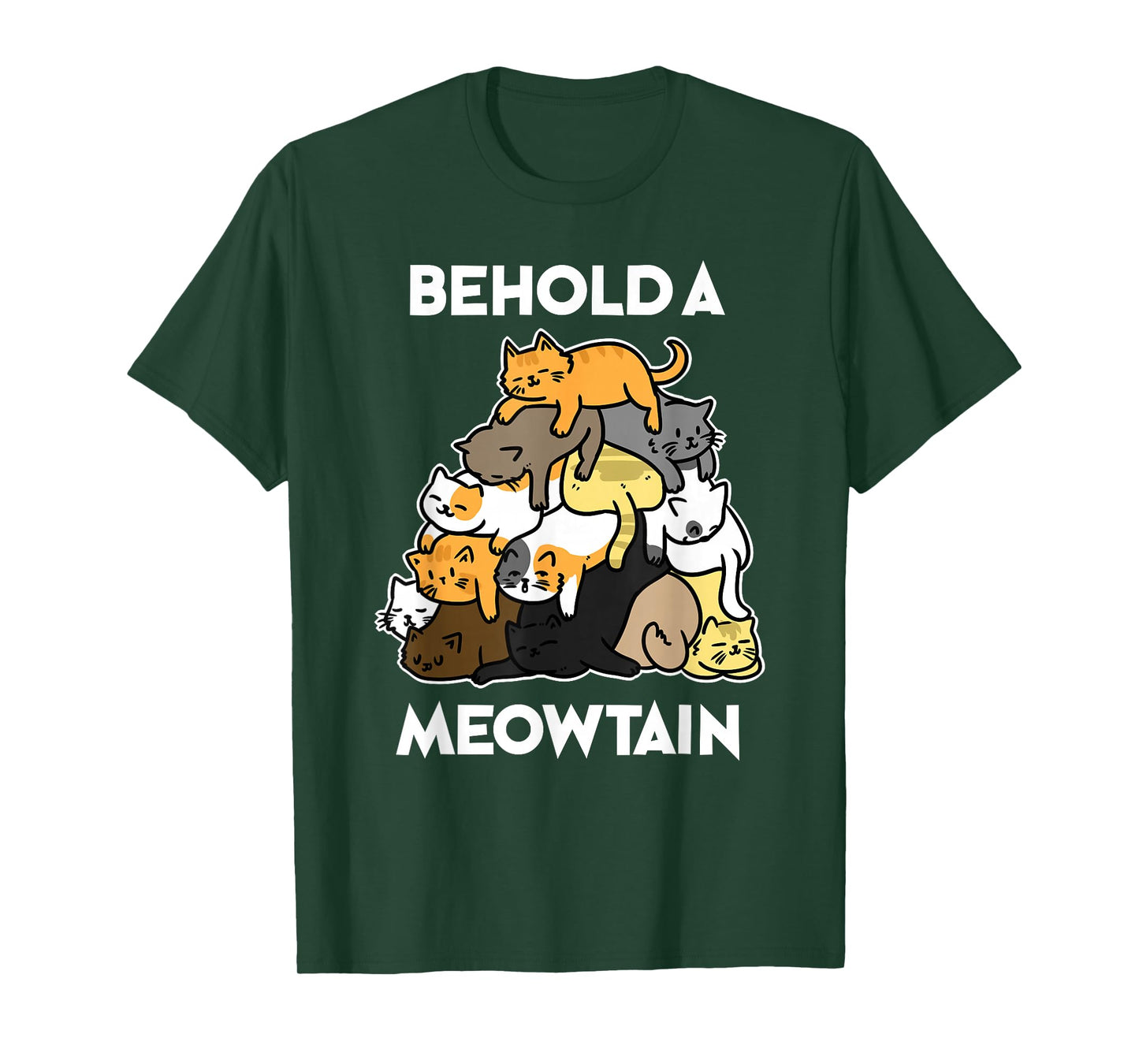 Funny Cat T-Shirt Behold A Meowtain Cat Mountain T-Shirt T-Shirt