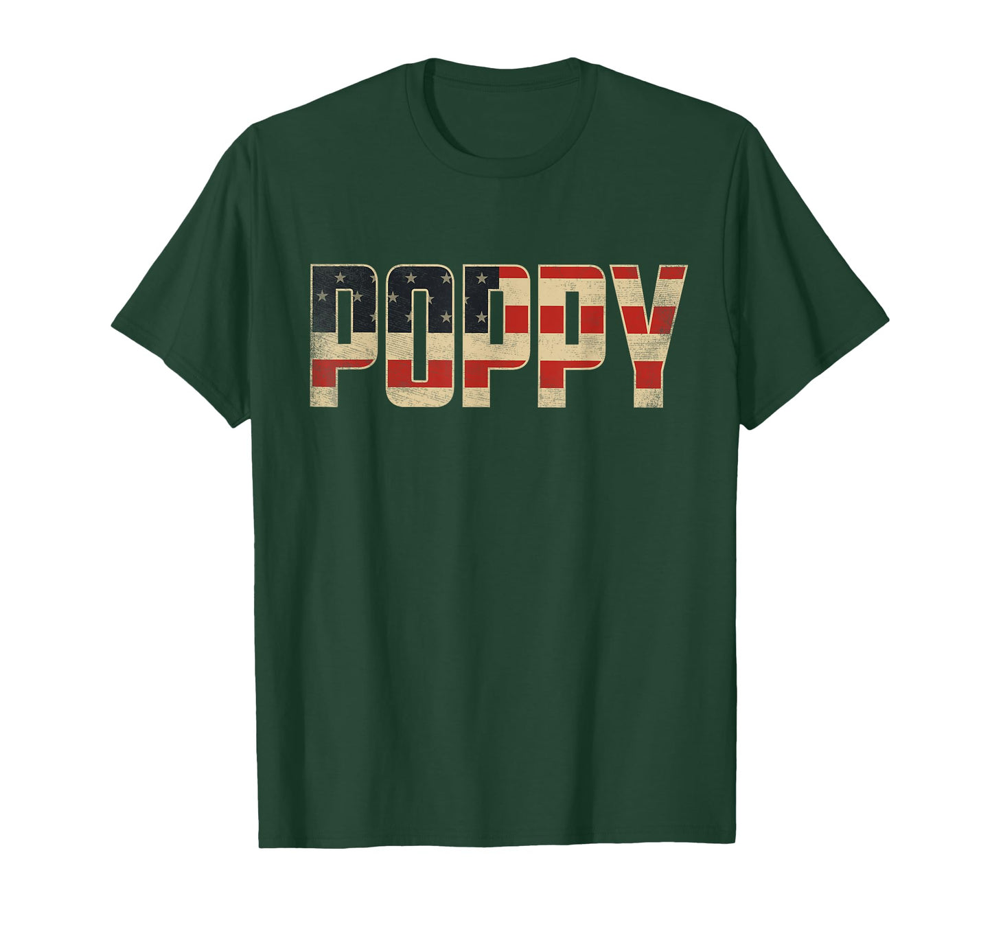 Poppy Bold Patriotic American Flag Father’s Day Poppy T-Shirt