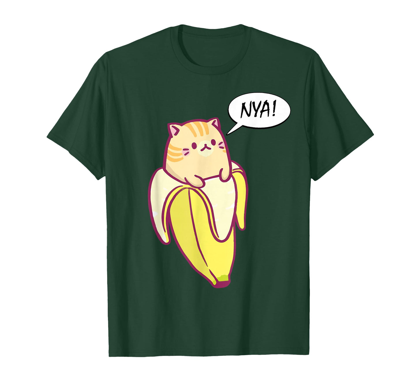 Men-Women- Bananya Banana Funny Cat T-Shirt