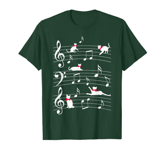 Cute catts play with music notes catt T-Shirt