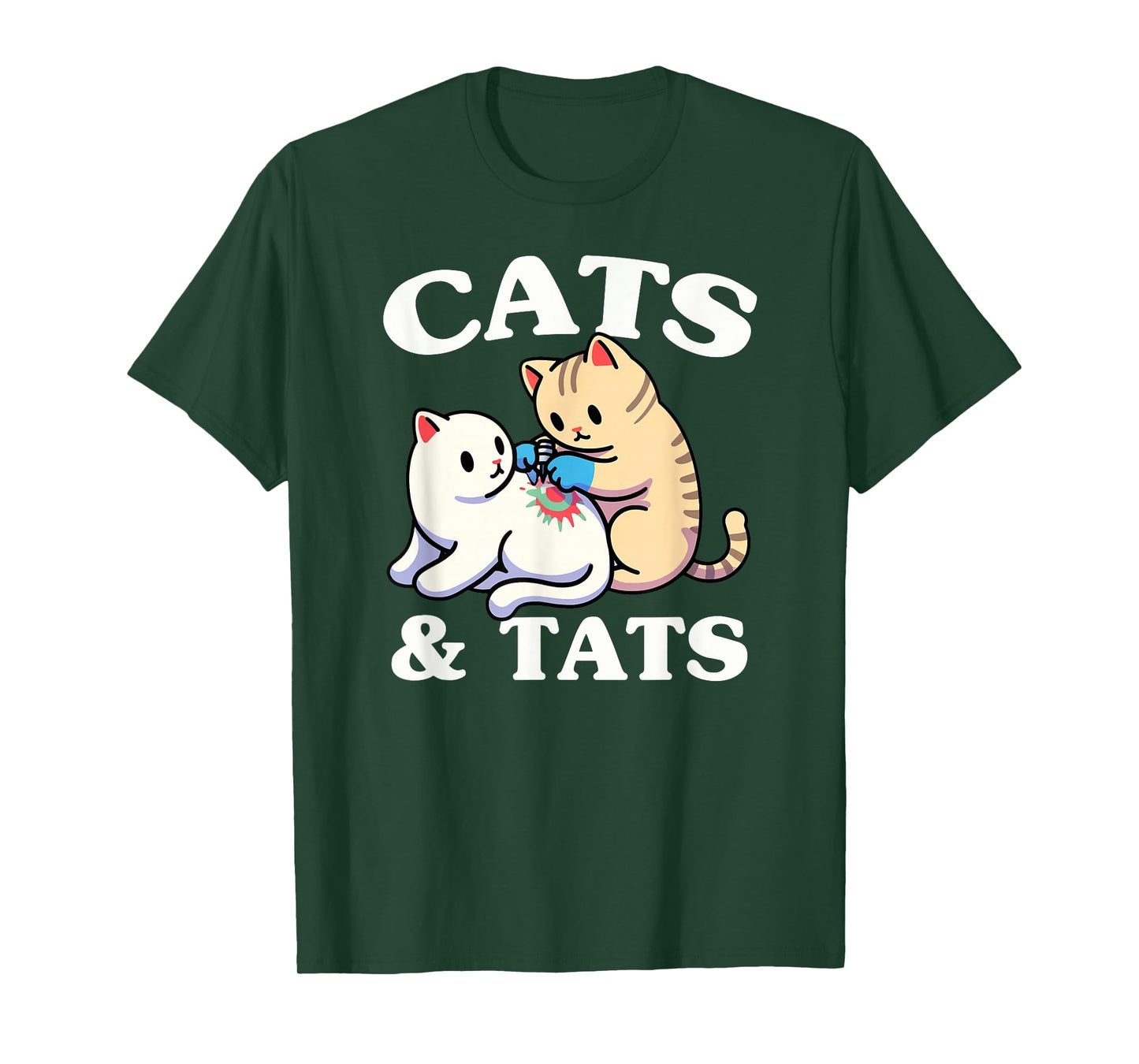 Cats and Tats Funny Feline Tattoo Lover Design T-Shirt
