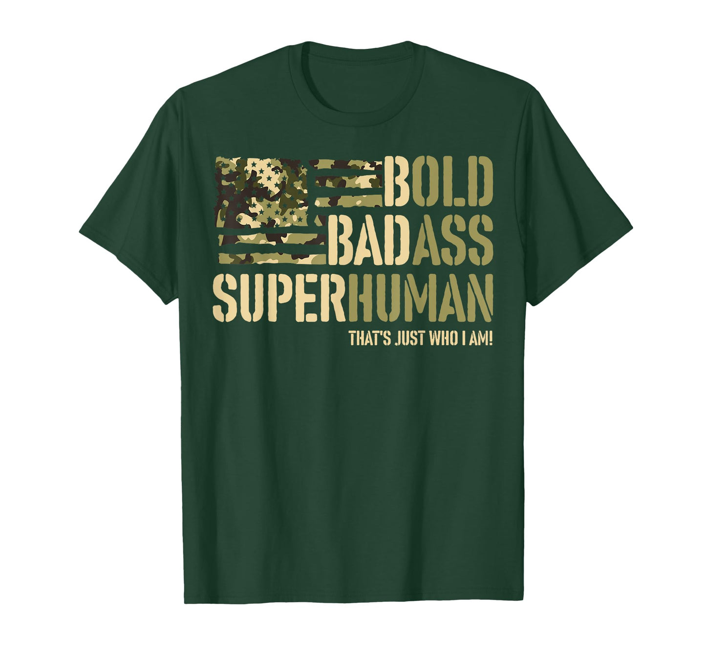 Men Camouflage Military Old Ass Man Bold Badass Superhuman T-Shirt