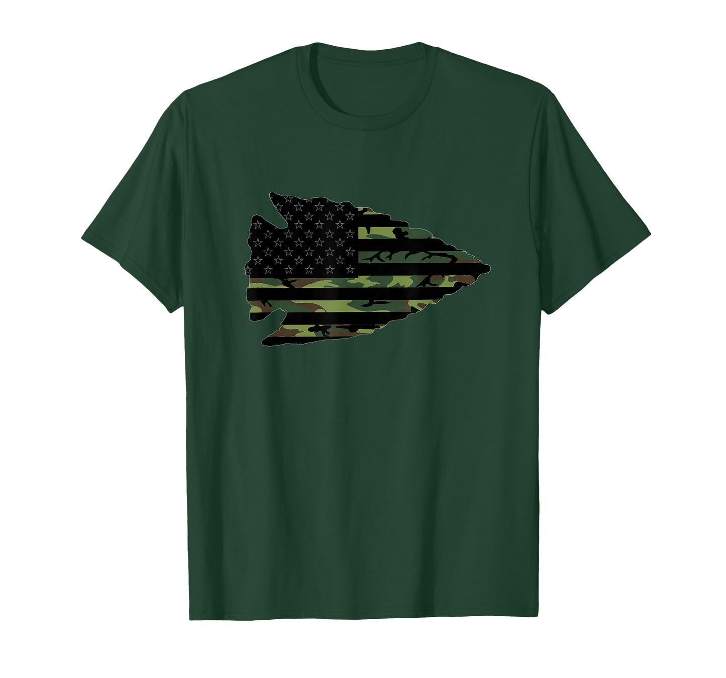 Arrowhead Hunter Camougflage USA Flag Arrowhead Hunting T-Shirt