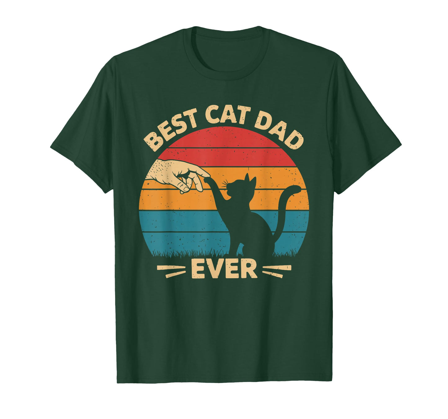 Best Cat Dad Ever | Retro Funny Cat Owner Lover Fathers Day T-Shirt