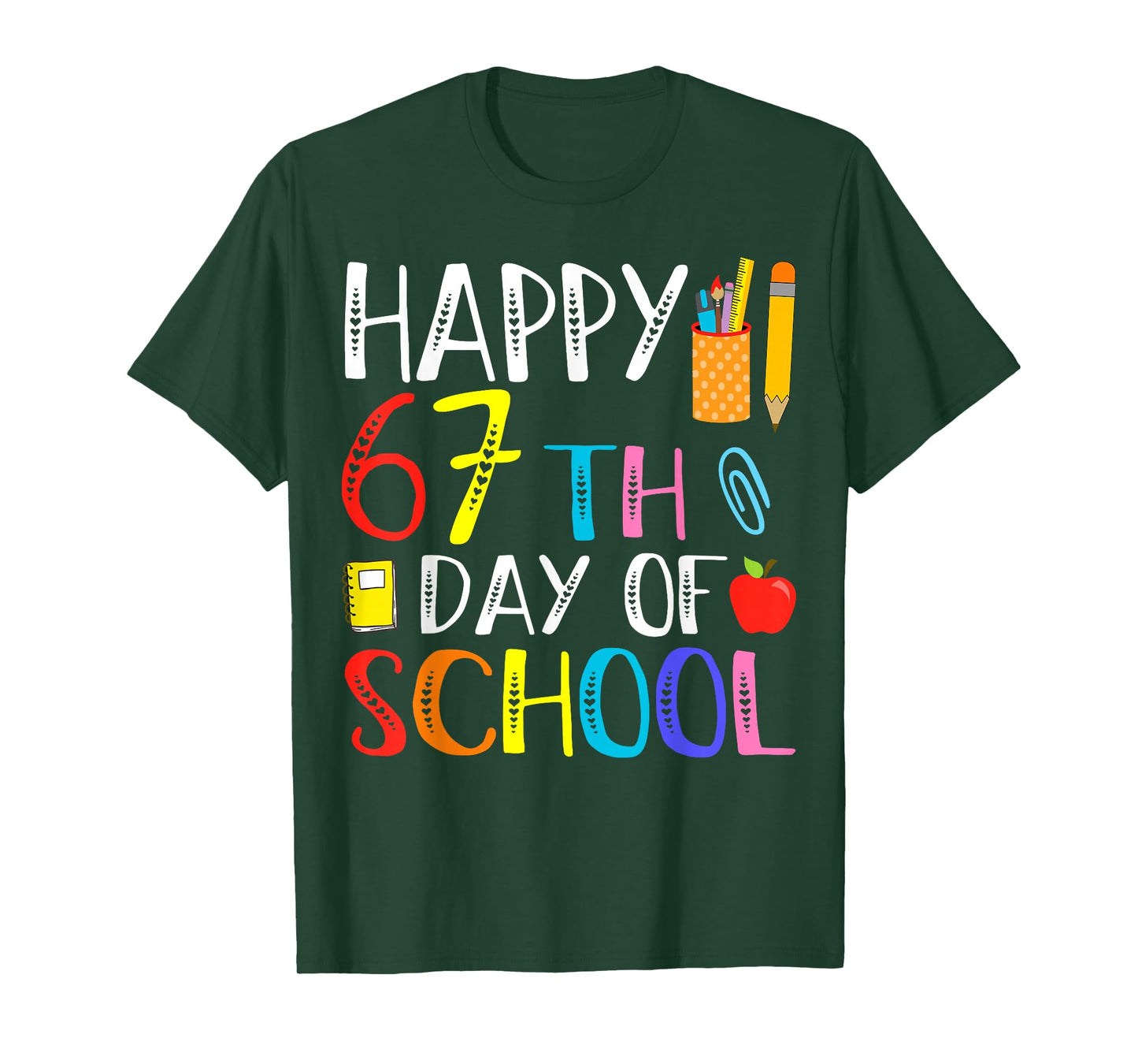 Happy 67th Day of School Meme 100th Day Funny Quote T-Shirt