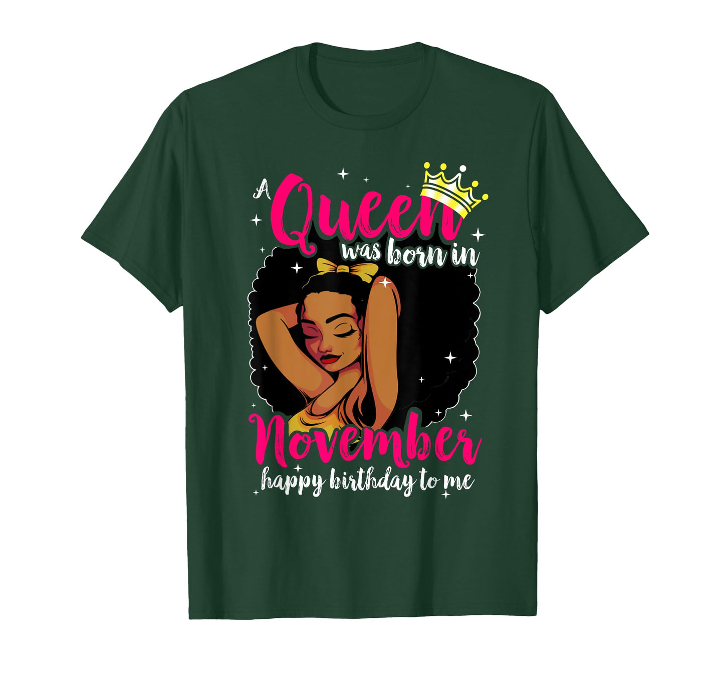 Afro Diva A Queen was Born in November Happy Birthday to Me T-Shirt