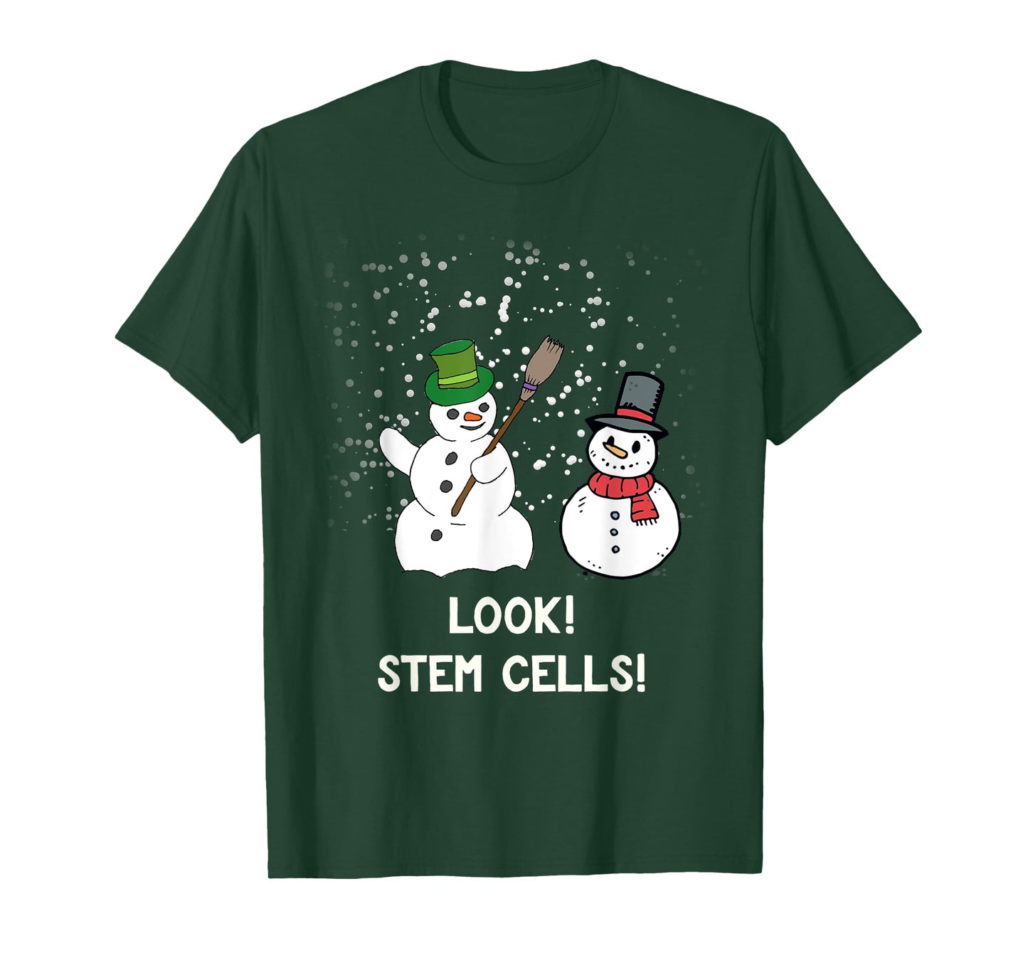 Funny Snowman Christmas Science Xmas Biology Snow Stem Cells T-Shirt