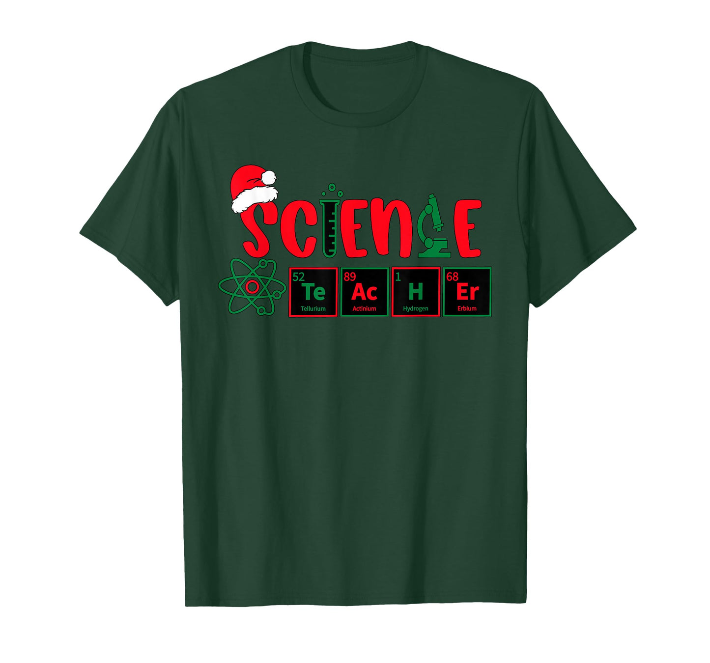 Christmas Science Teacher Santa Educator Chemical Elements T-Shirt