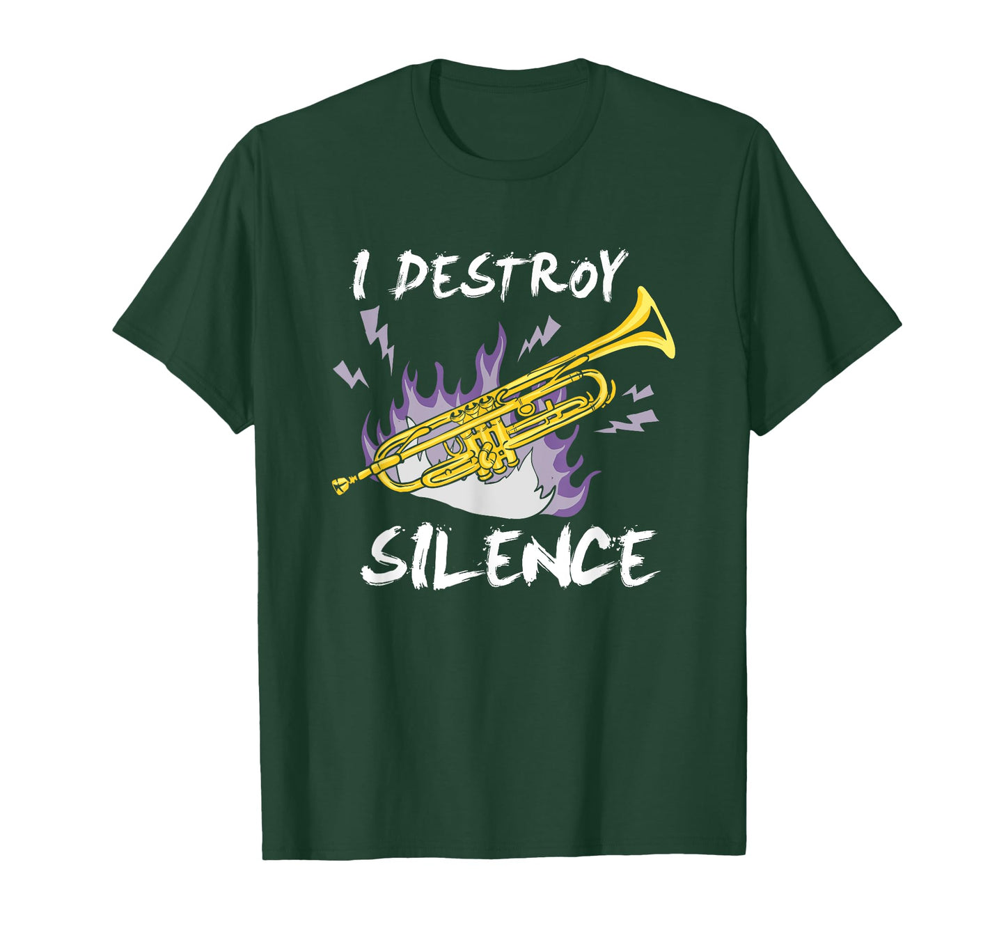 Funny I Destroy Silence Trumpet Player T-Shirt