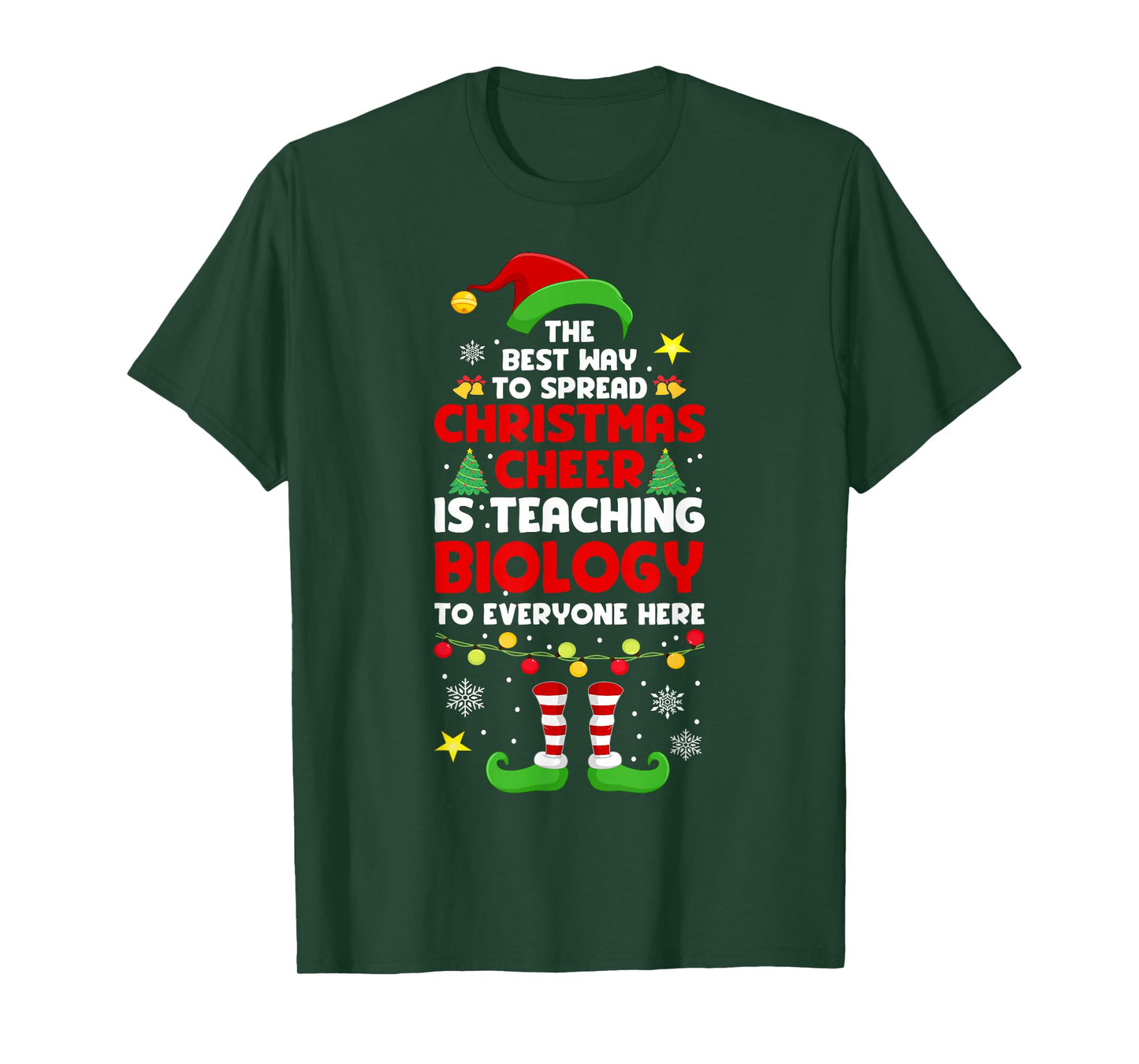 Christmas Biology Teacher Funny Xmas Christmas Cheer T-Shirt