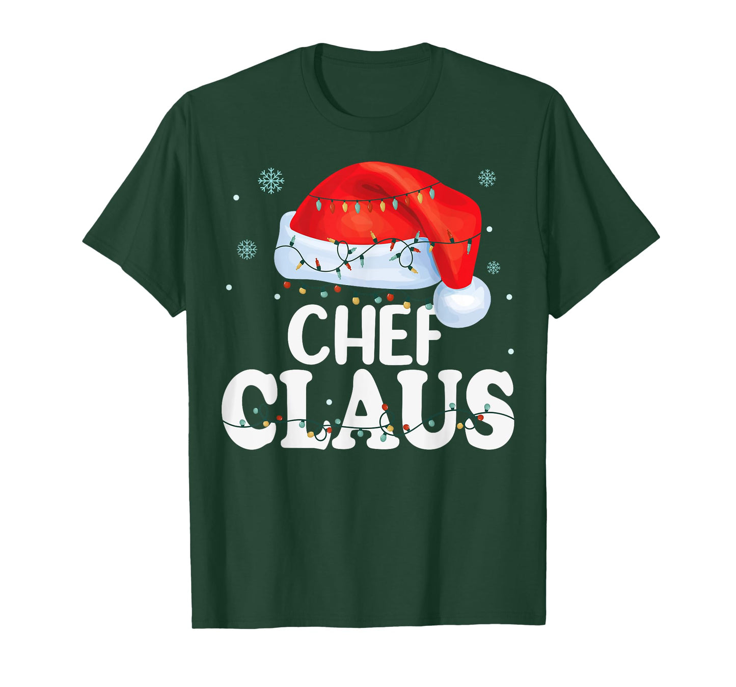 Chef Santa Claus Christmas Funny Matching Costume T-Shirt