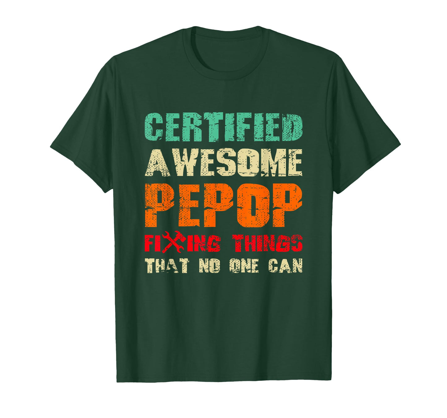 Awesome Pepop Grandpa Fixing Things Funny Quote Retro T-Shirt
