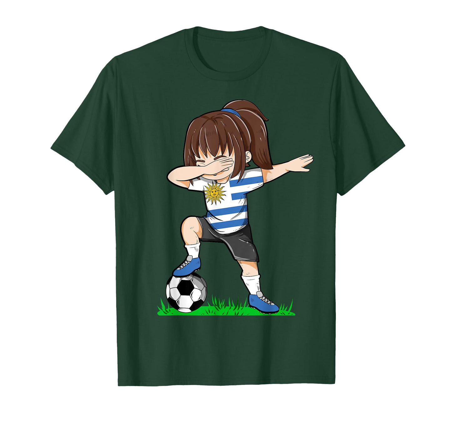 Soccer Uruguay Jersey Shirt Uruguay Flag Football Girls Dab T-Shirt