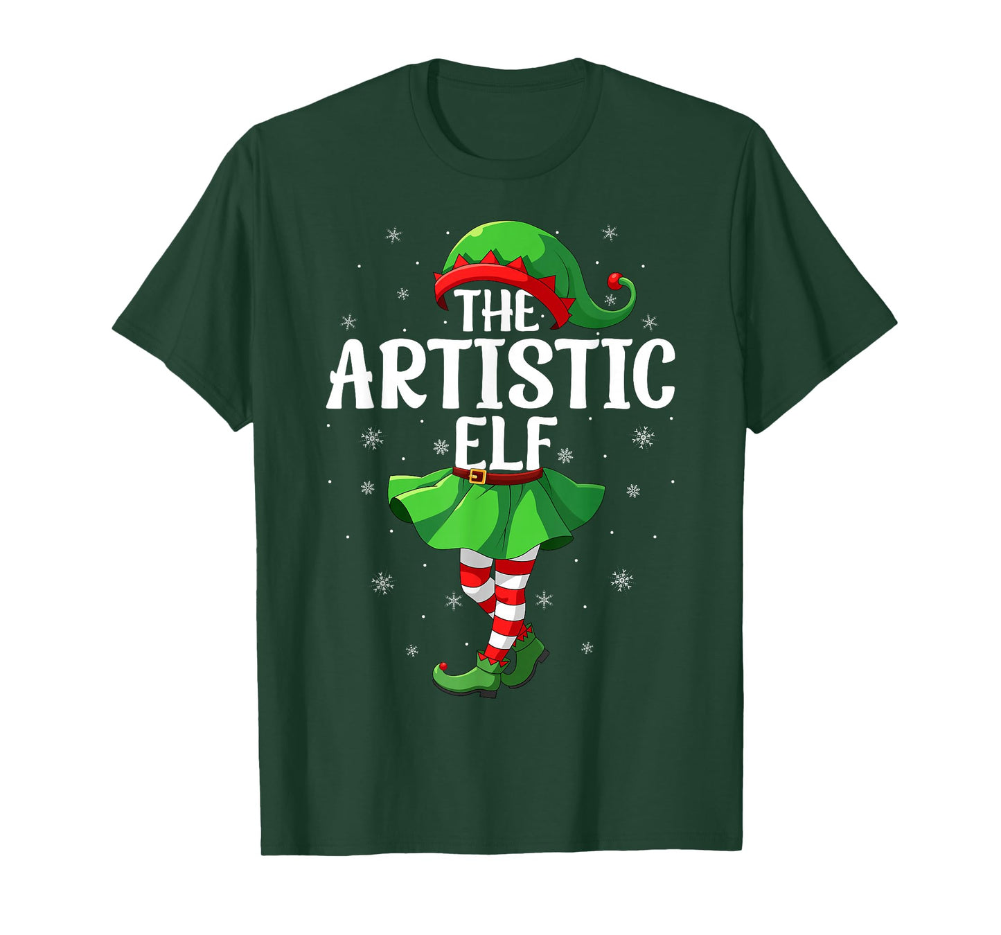 Artistic Elf Christmas Girls Women Elf Squad Xmas Family T-Shirt