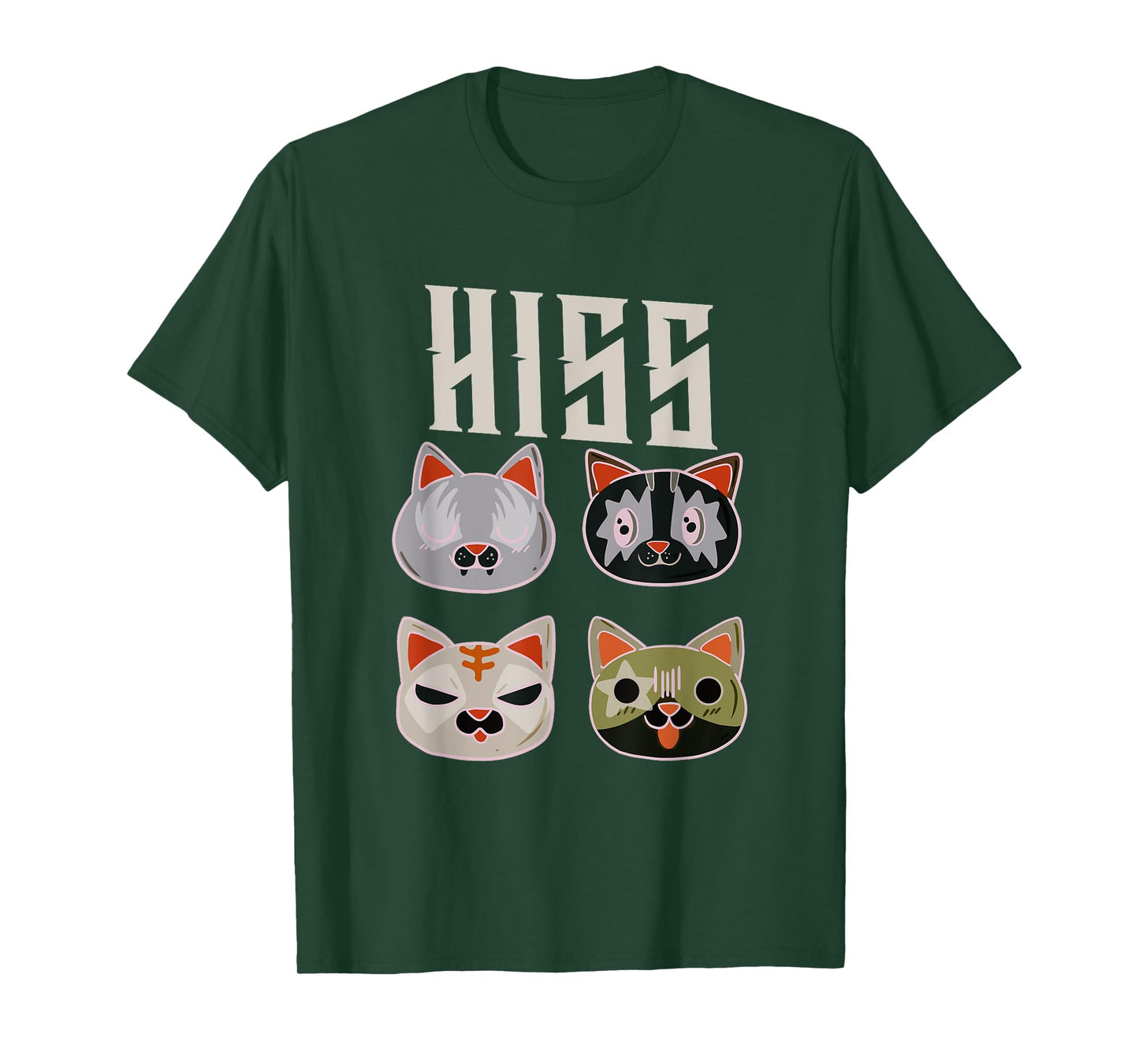 Kiss Cat Citty Death Metal Rock Music T-Shirt for Men Women