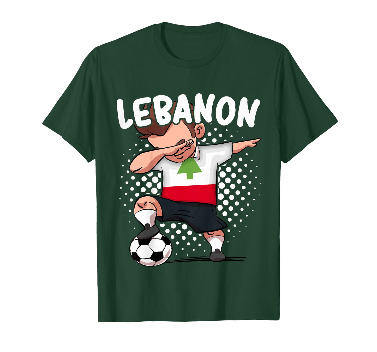Kids Funny Soccer Dab Shirt for Boys Lebanon Soccer Lebanese Gift T-Shirt