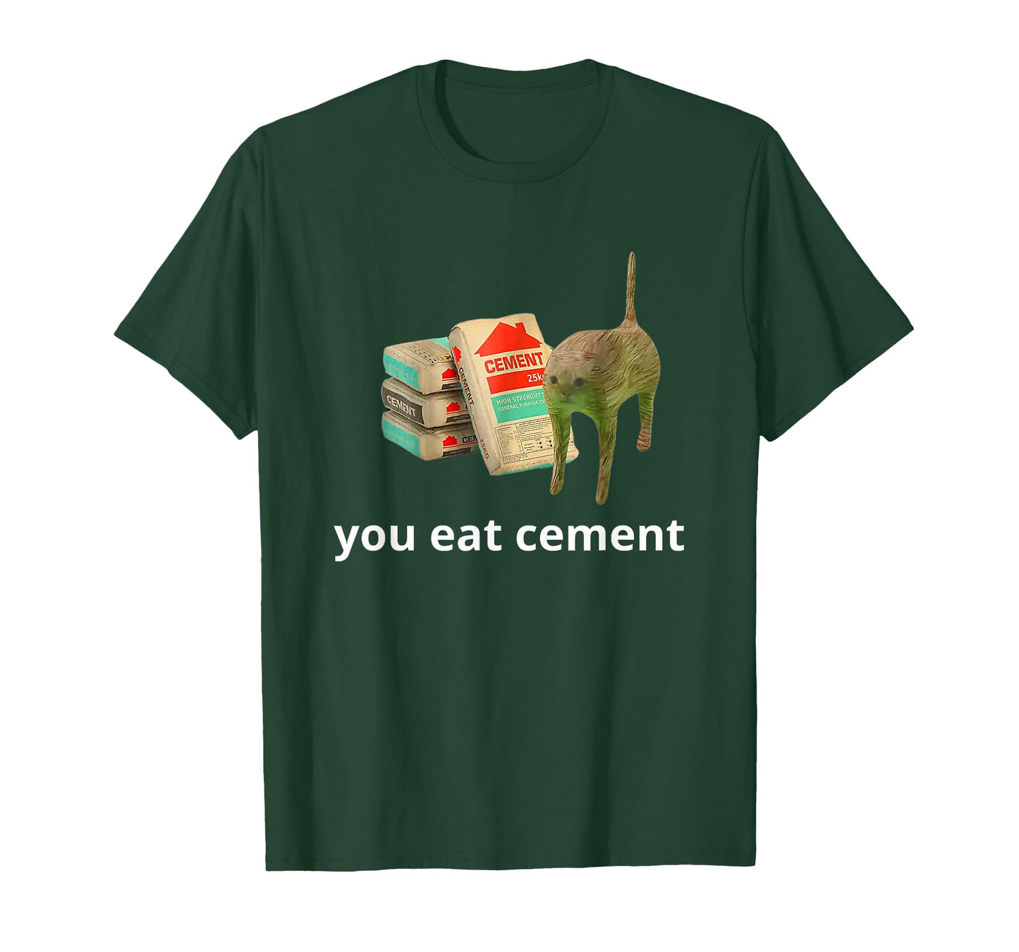 I Eat Cement Cursed Cat Funny Oddly Specific Dank Meme T-Shirt