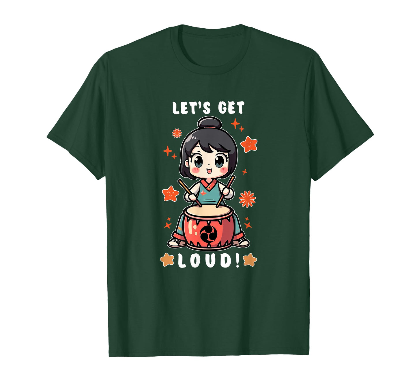 Cute Kawaii Taiko Drummer Women Girls Taiko Lovers Players T-Shirt