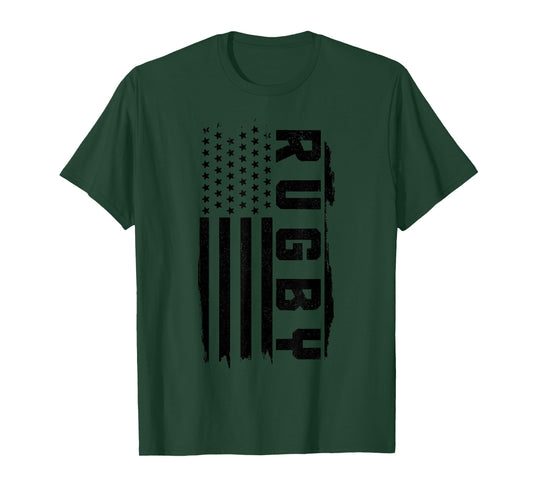 Rugby Player American Flag Patriotic Vintage Rugby T-Shirt