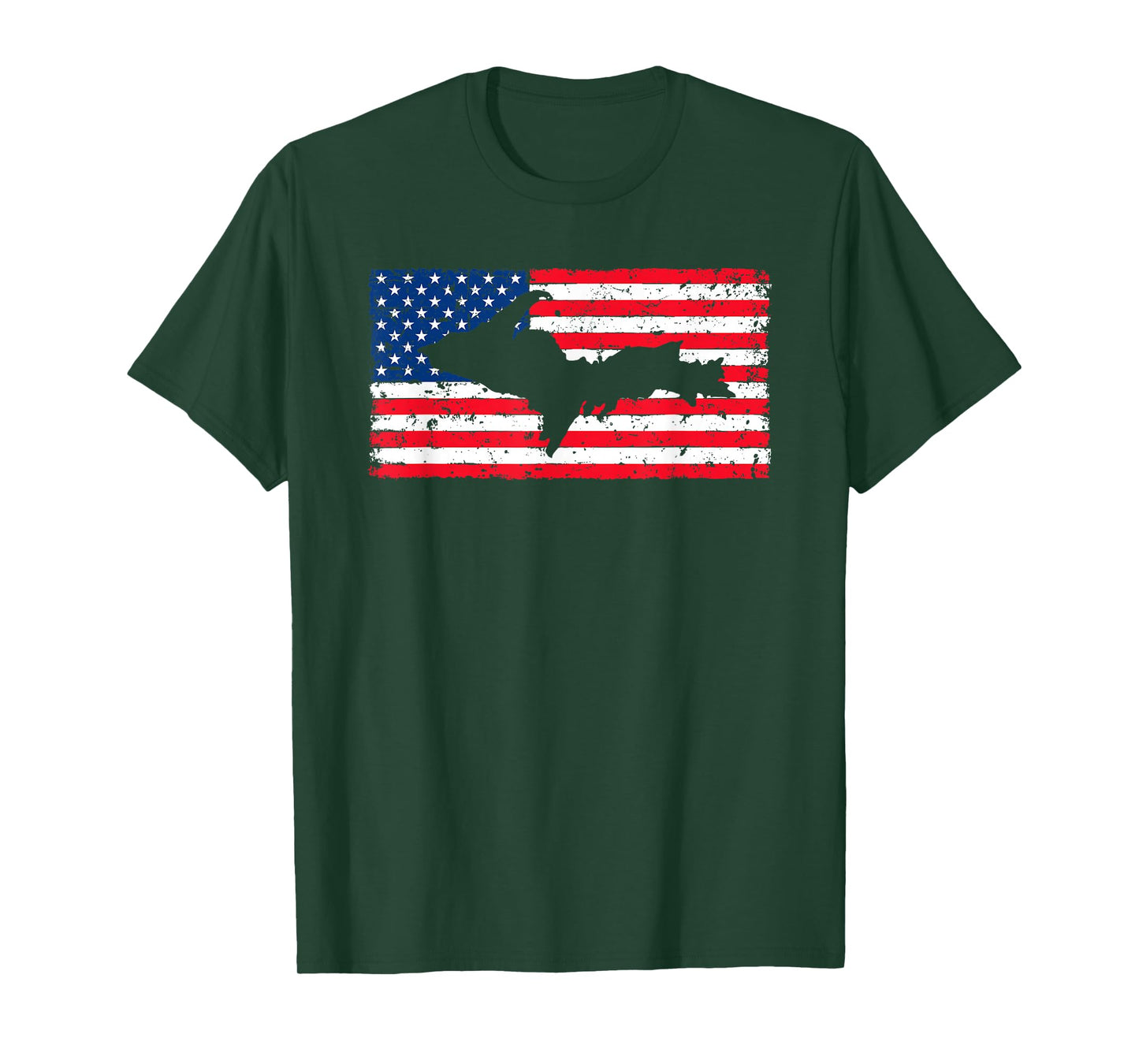 Yooper Patriotic Upper Peninsula Michigan American Flag USA T-Shirt