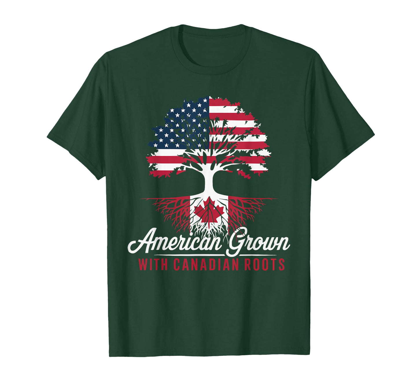 Half American Half Canadian USA Flag Canada America T-Shirt