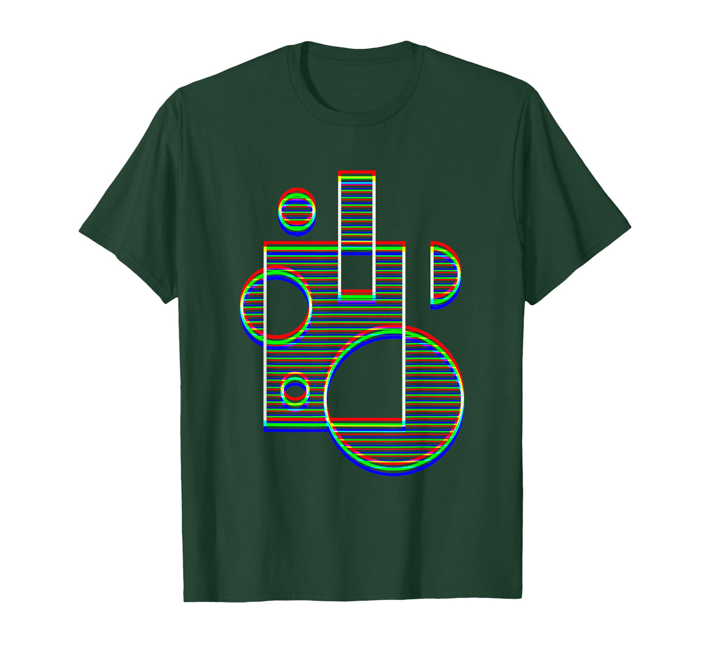 Trippy Geometric Shapes Optical Illusion EDM Abstract Art T-Shirt