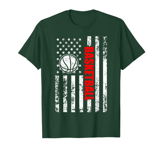 Patriotic US American Flag Basketball T-Shirt