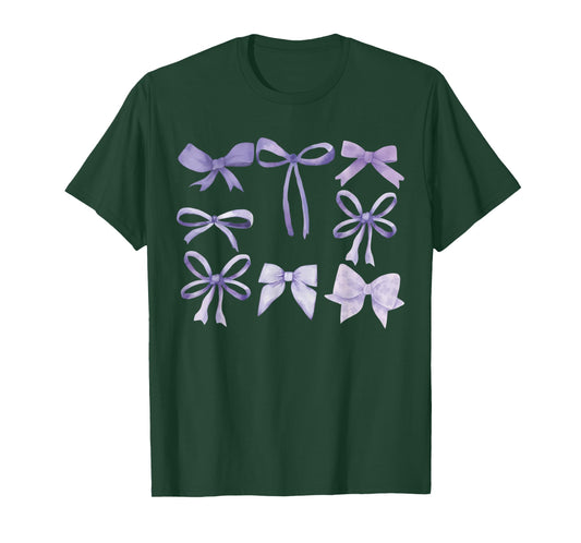 Purple Bow and Ribbon Cute Graphic for Women T-Shirt