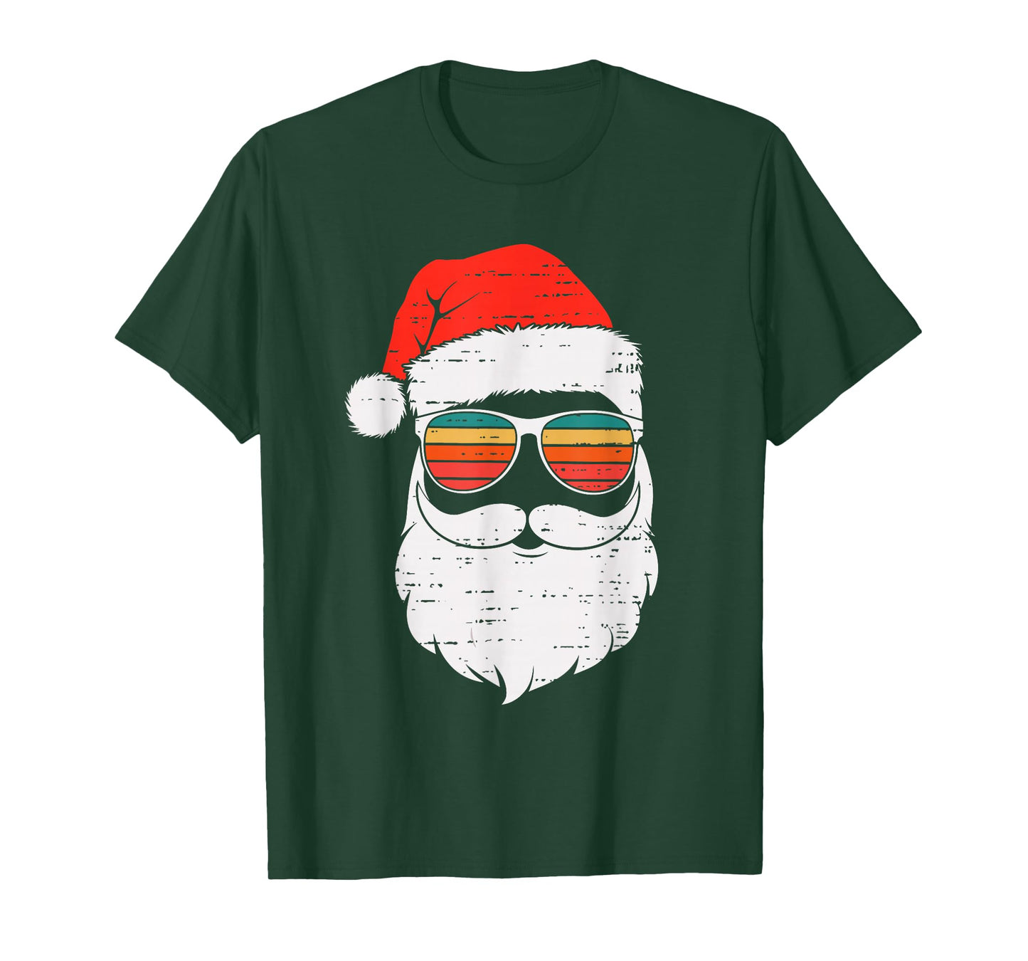 Retro Santa Face Sunglassed Christmas in July Summer Xmas T-Shirt