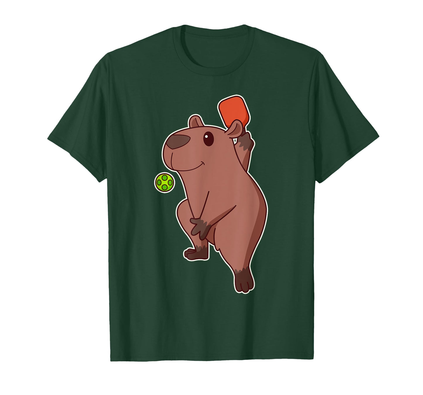 Cute Kawaii Capybara playing pickleball T-Shirt