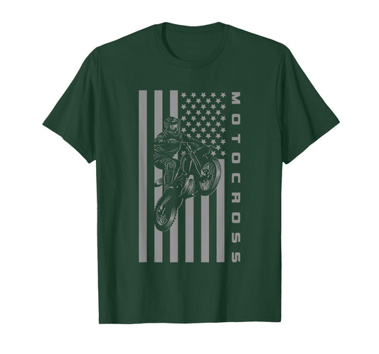 American Flag Dirt Bike Motocross Apparel - Motocross T-Shirt