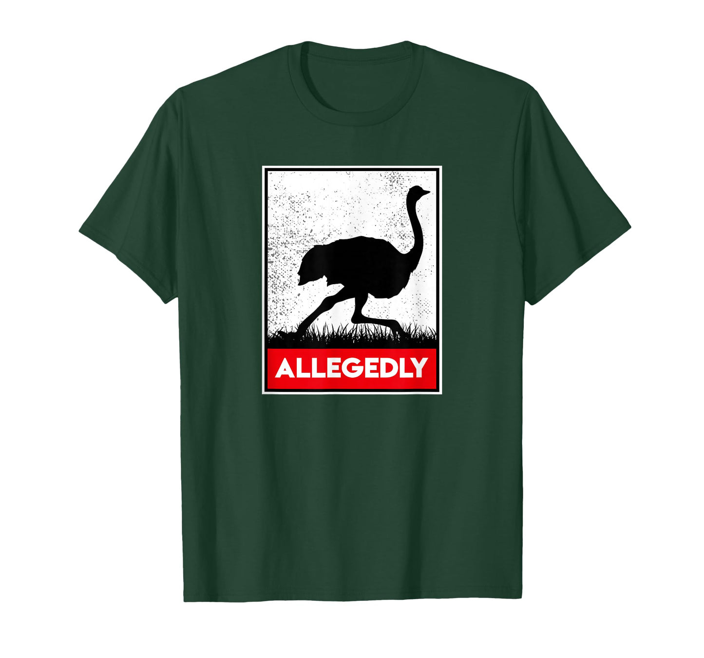 Allegedly Ostrich Co. Allegedly Ostrich Funny Flightless Bird Unisex-Adults Black T-Shirt