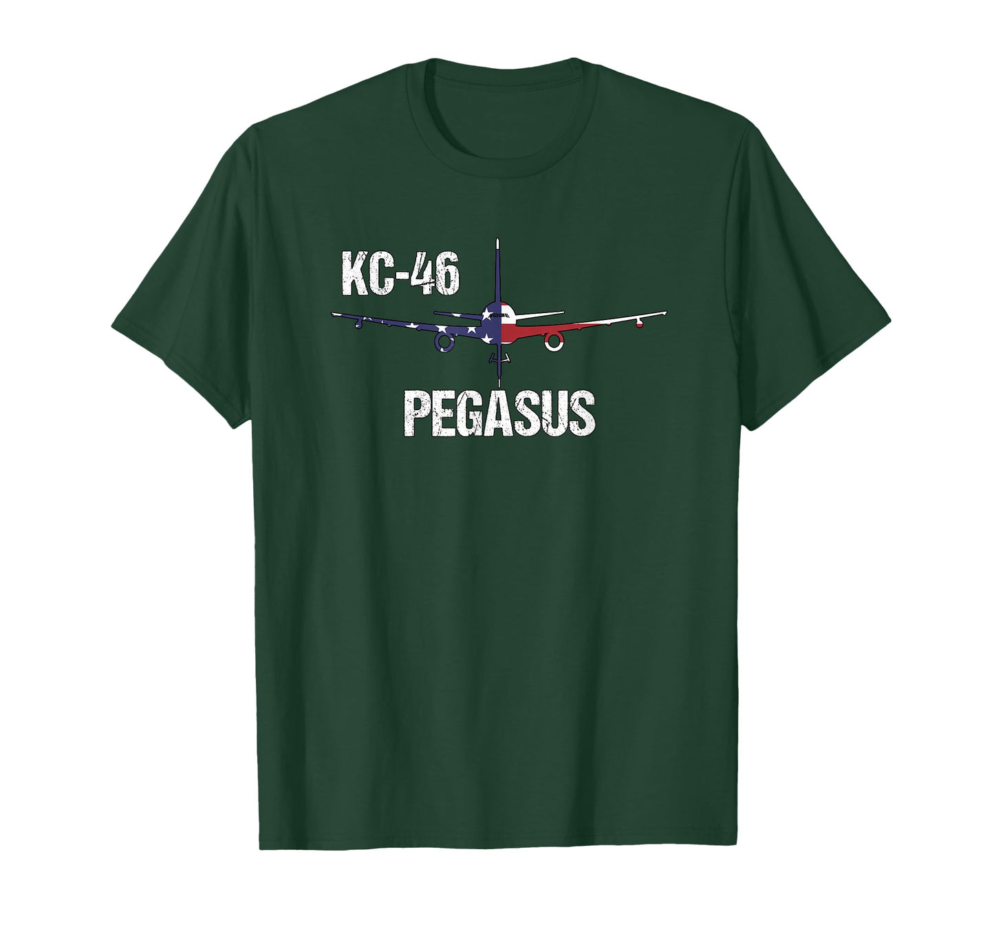 KC46 Pegasus Air Force Pilot- American Flag Funny Aviation Women Kids Men T-Shirt