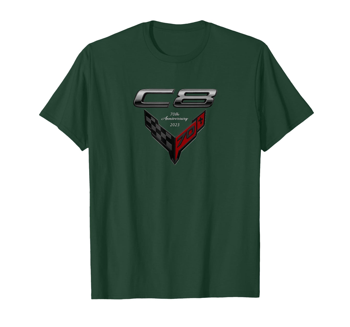 Classic C8 CAR Emblem 2023 70th Anniversary Sports CAR Badge T-Shirt