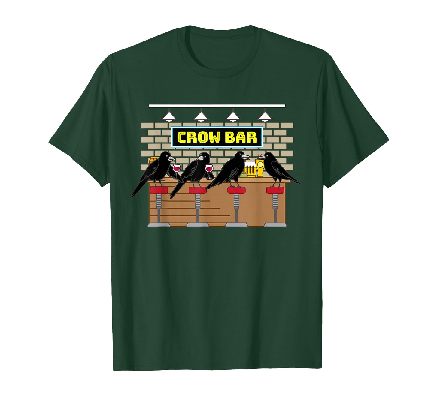 Crow Bar Pun Crowbar Crows Bartender Mechanic Word Game T-Shirt