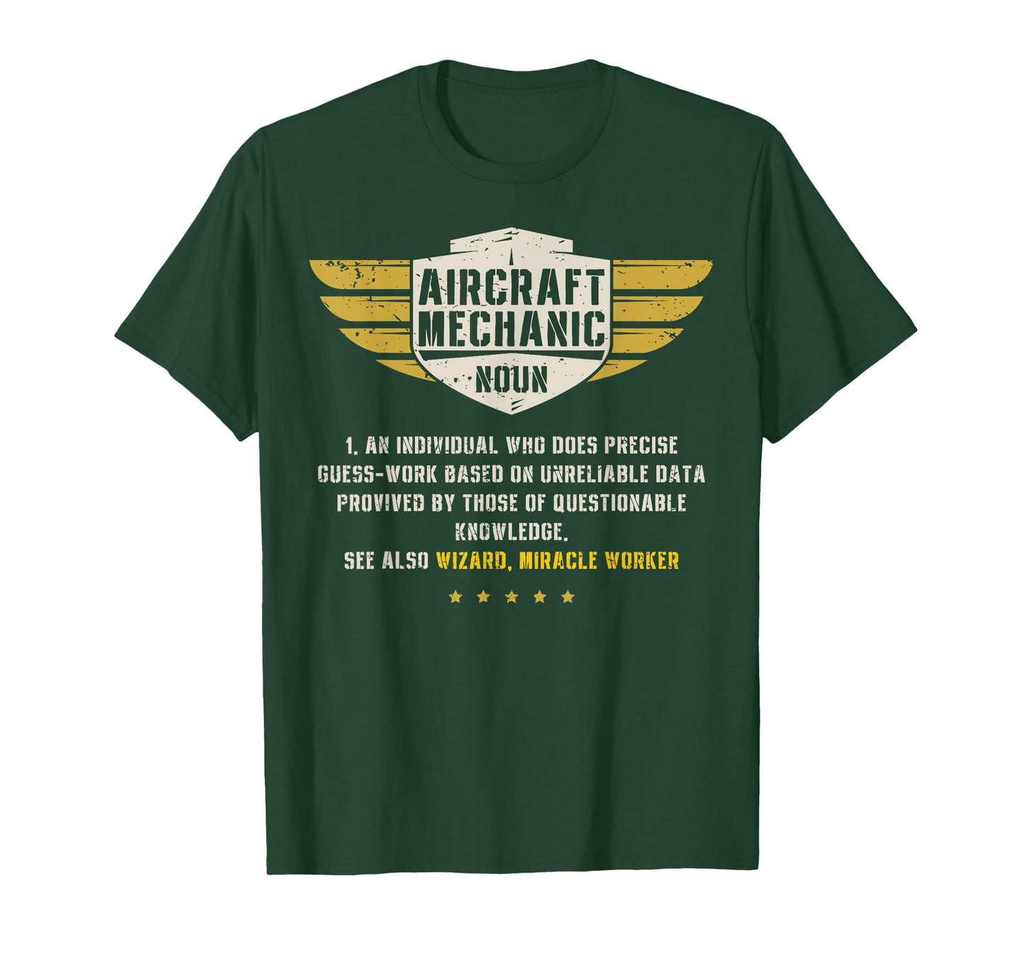 Aircraft Mechanic Definition Funny Noun Meaning Gifts Men T-Shirt