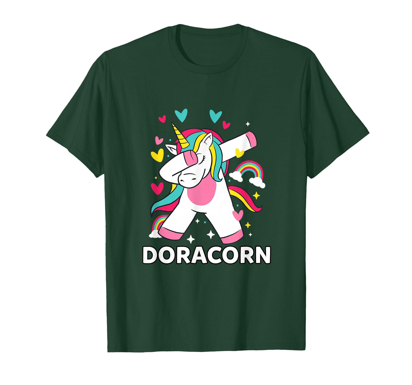 Doracorn Personalized Name Dabbing Unicorn Dora T-Shirt