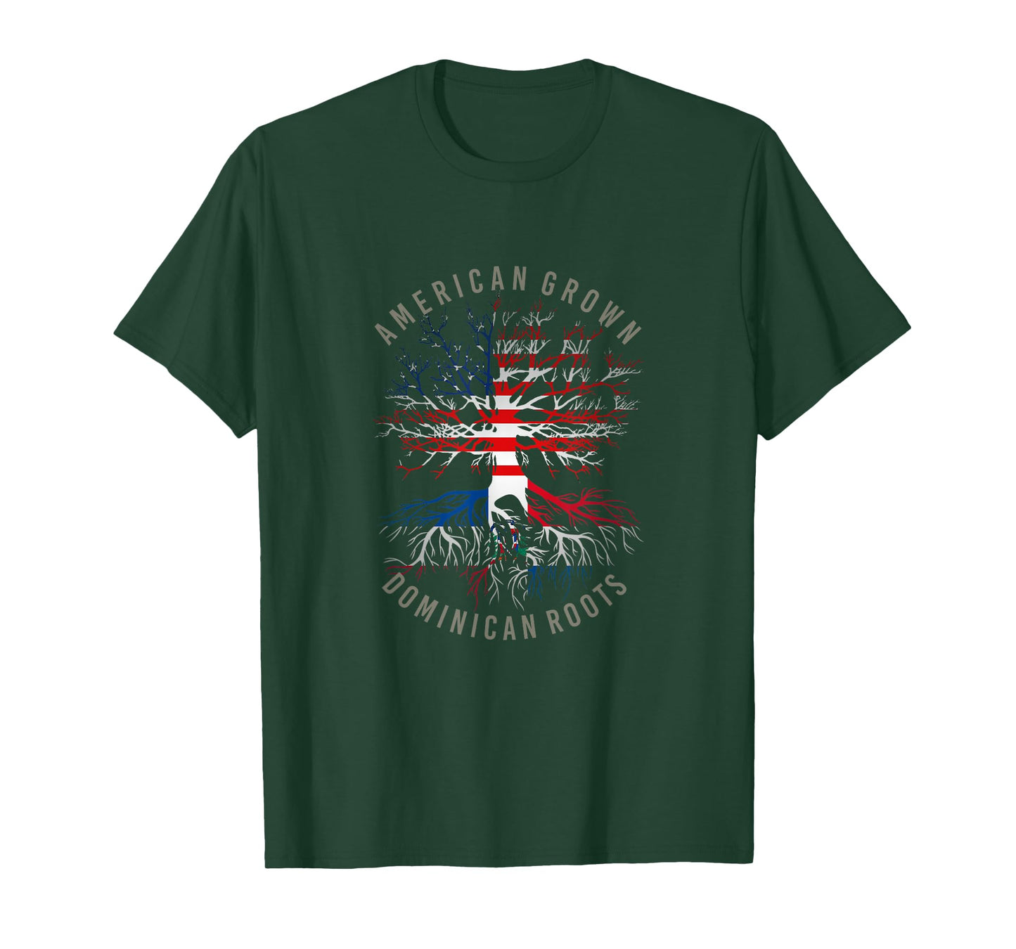 American Grown Dominican Roots USA Republic Flag Heritage T-Shirt